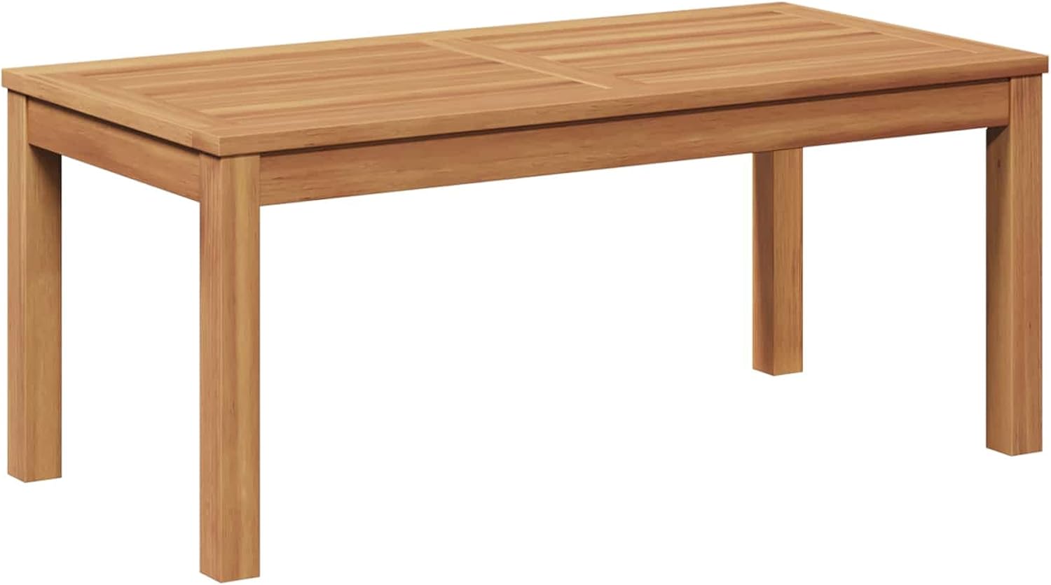 Solid Teak Wood Outdoor Patio Table, Brown Finish, 37.40x17.72x15.75 Inches, Durable Weather-Resistant Design for Garden, Balcony, Porch, Deck, or Exterior Sectional Seating