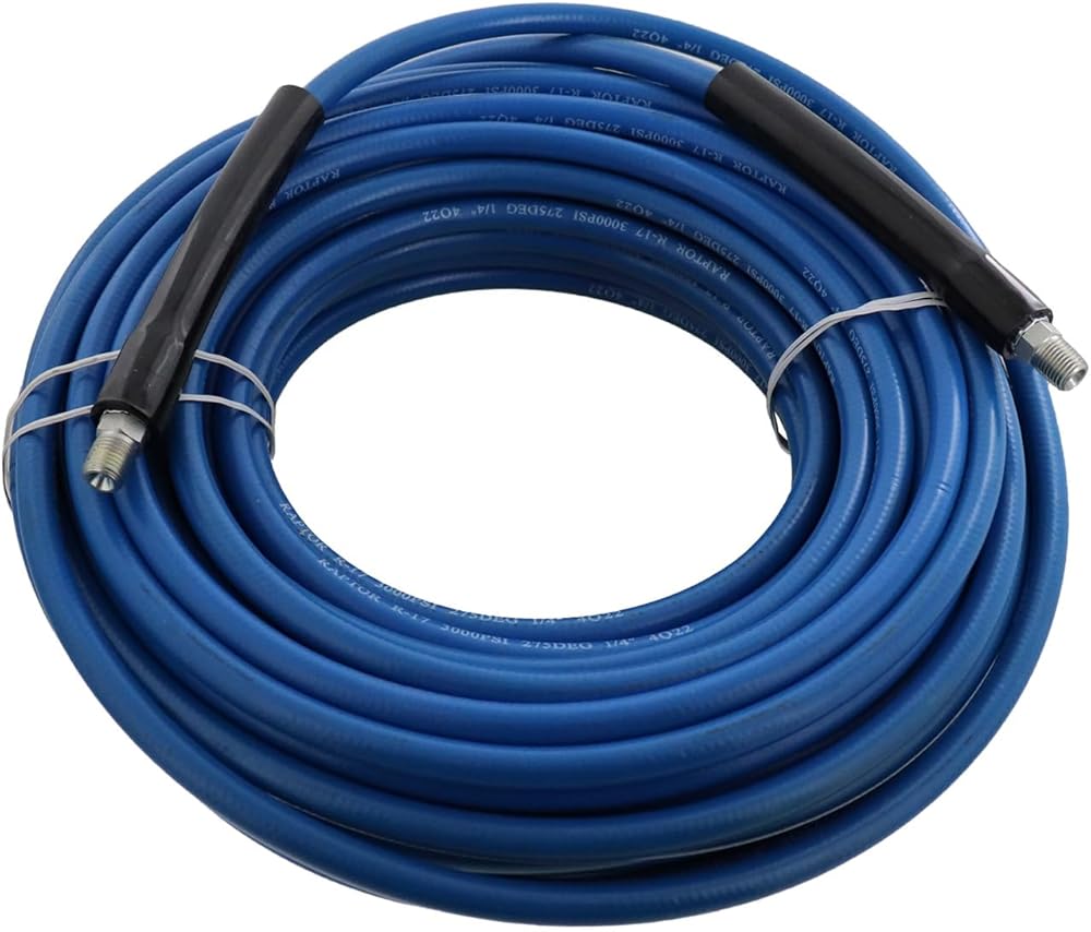 1/4 in. x 100 ft. 3000PSI Blue Non-Marking Carpet Cleaning Solution Hose