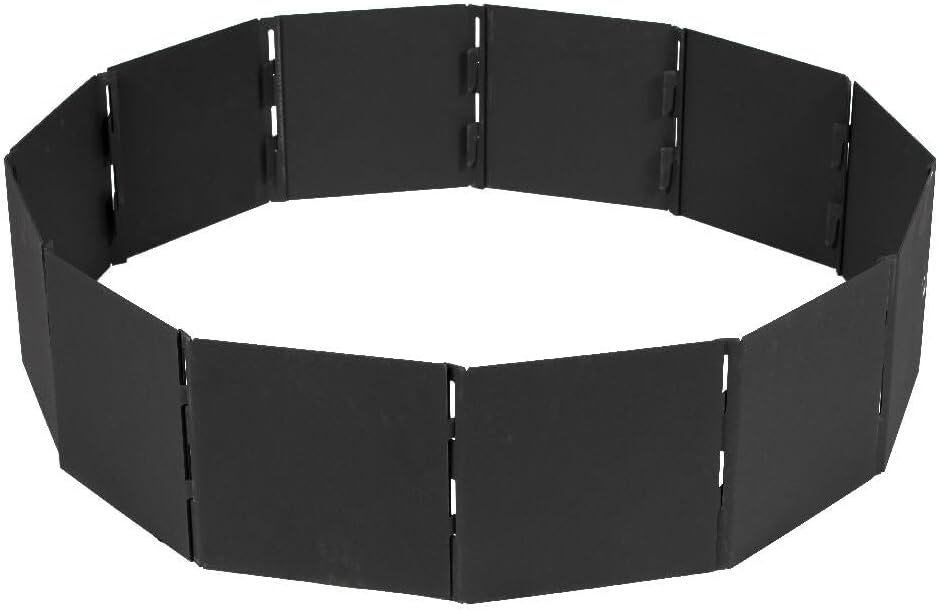 Titan Great Outdoors Heavy Steel 48in Campfire Pit Ring, 12 Panels, Portable Collapsible Design, Easy to Transport, Campfires and Bonfires
