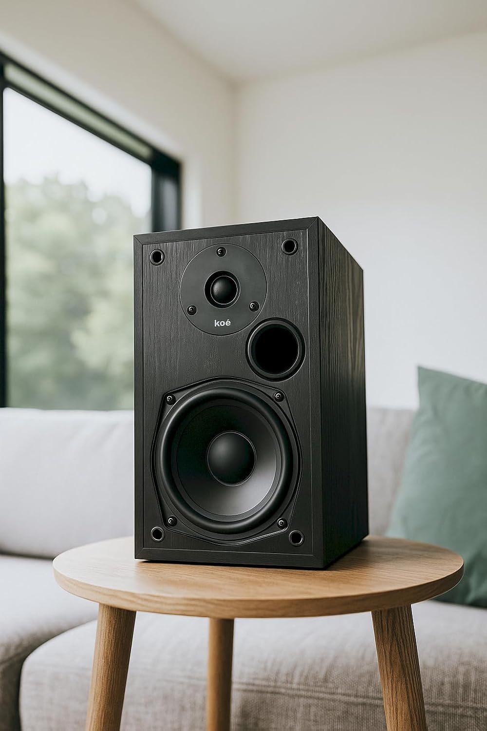 Audio Express Koe’ B102 – 100 Watt Home Theater, Passive Bookshelf Speakers (Pair) Hi-Res Audio, Excellent Response, HiFi, Satellites, Includes SPL/Freq Graph, Wall-Mountable, Black