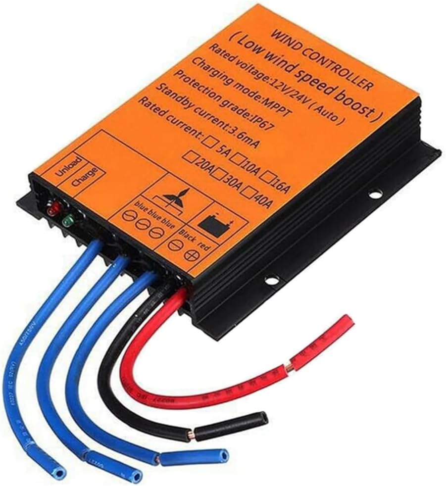24V,HYZHANHONG Solar Controller 4800W, Wind Turbine MPPT Charge Controller 12V 24V 48V Low Wind Speed Voltage Regulator for Wind Generator Three Phase(48V)
