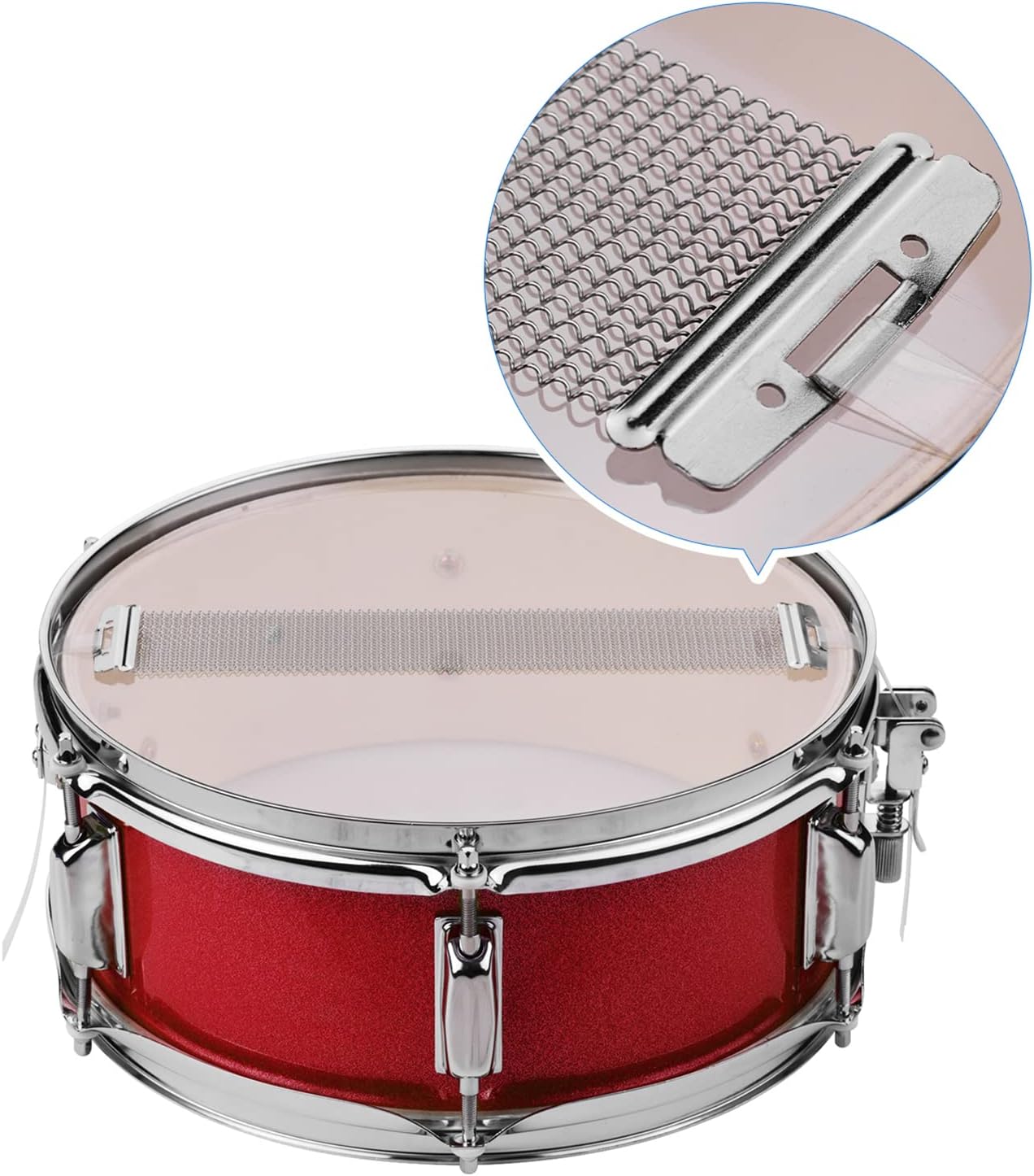 12inch Snare Drum, Marching Drum Set with Drumsticks Drum Key and Adjustable shoulder Straps, Snare Drum Head for Students Beginners (Red)