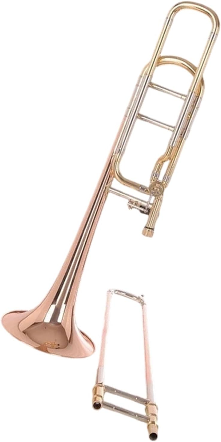 Adult Trombone Instrument Trombone B/F Tuning Instrument Transposed Gold(2)