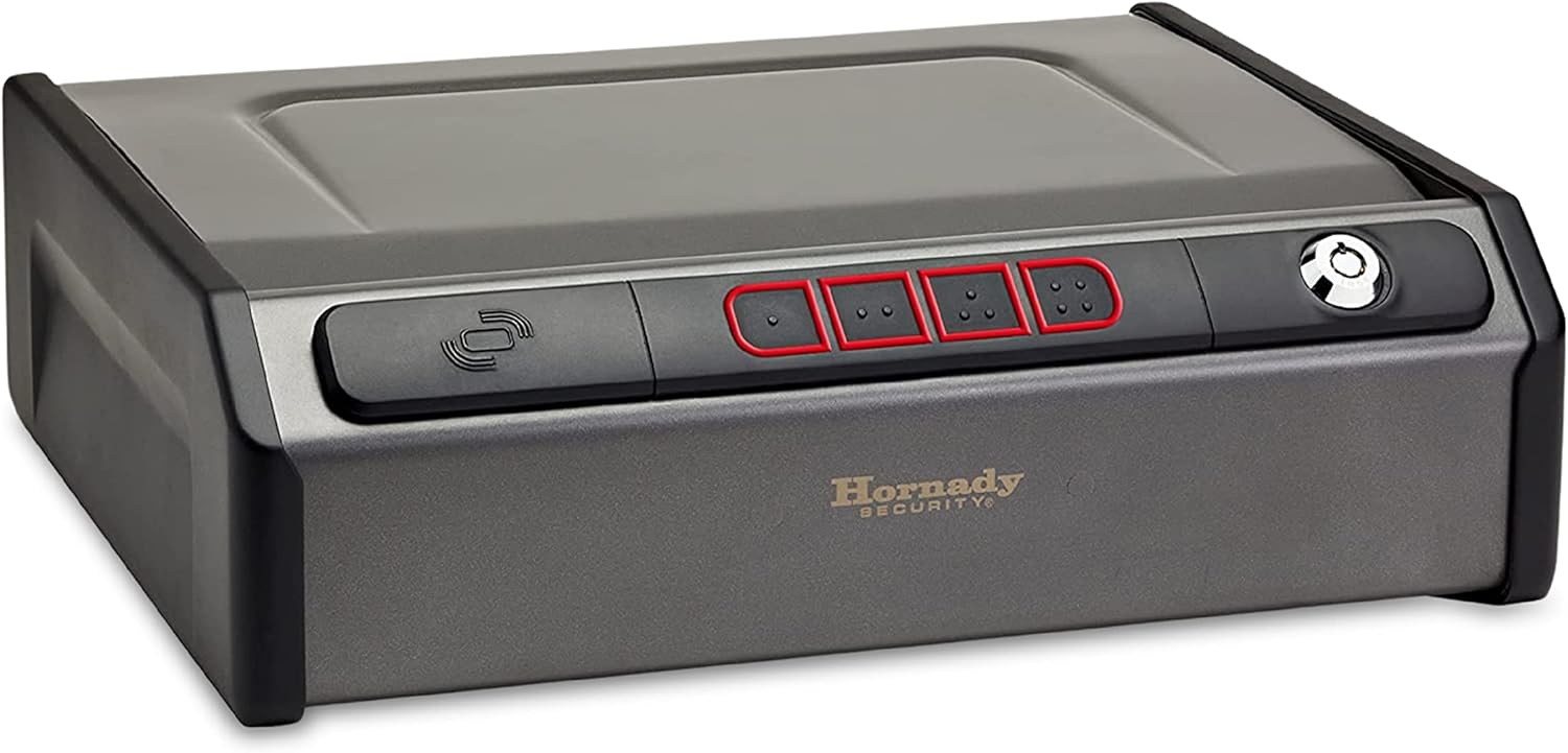 Hornady Rapid Safe Keypad Vault with RFID Touch Free Entry, 97436 - Tamper Proof Gun Safe Perfect for Storing Handguns, Gun Accessories, & Valuables - Three Entry Methods with 2 Included RFID Tags