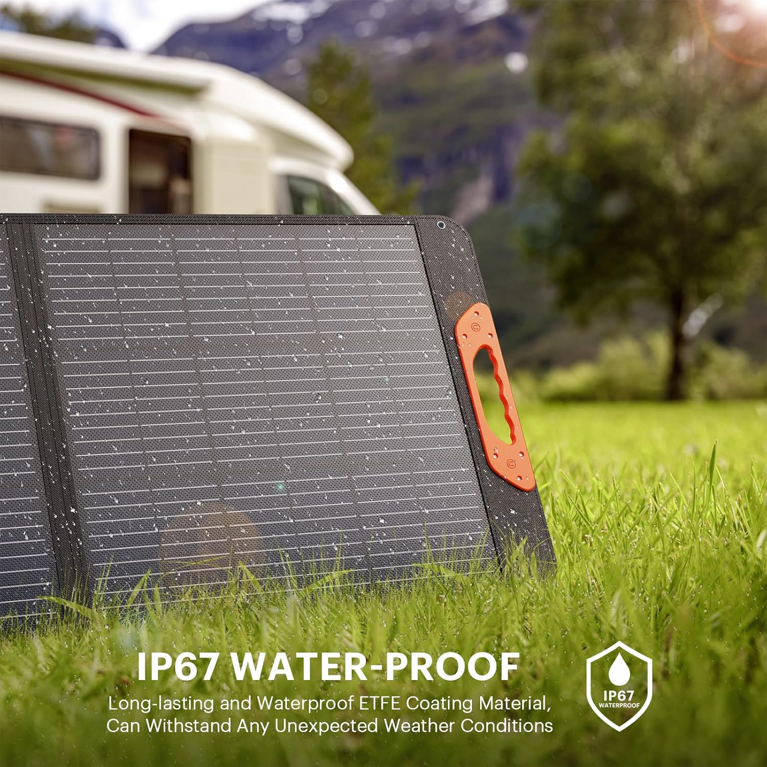 200W Portable Solar Panel for Power Station,23.5% Efficiency Mono Foldable Solar Charger with 4 Kickstands for Jackery Explorer/Bluetti/EcoFlow,IP67 Waterproof for Camping RV Off-Grid Backup