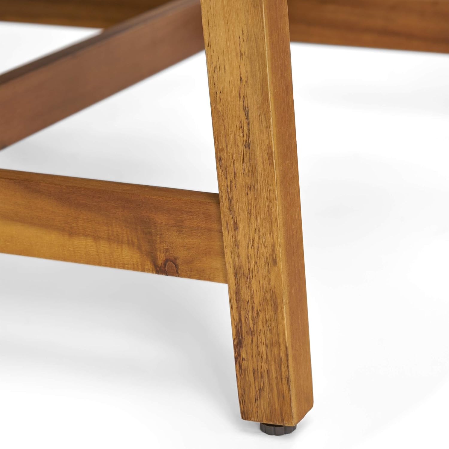 GDFStudio MacArthur Outdoor 4 Piece Wood and Wicker Club Chair Set with Fire Pit, Natural with Gray and Brown