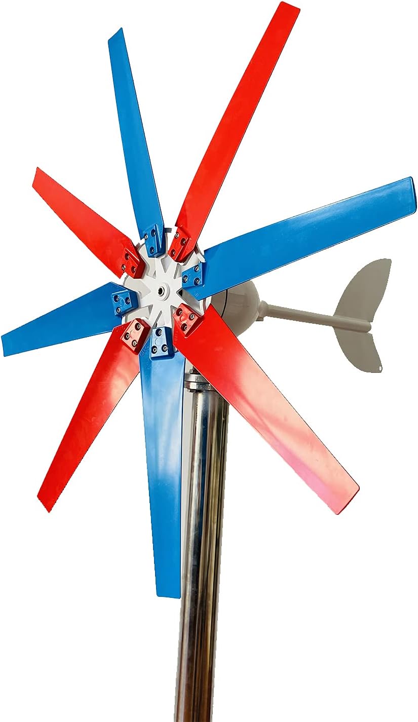 12000W Efficient Wind Turbine Generator, 12V 24V 48V 8 Blades Vertical Wind Turbine Generator for Home Wind Turbine (with Controller)