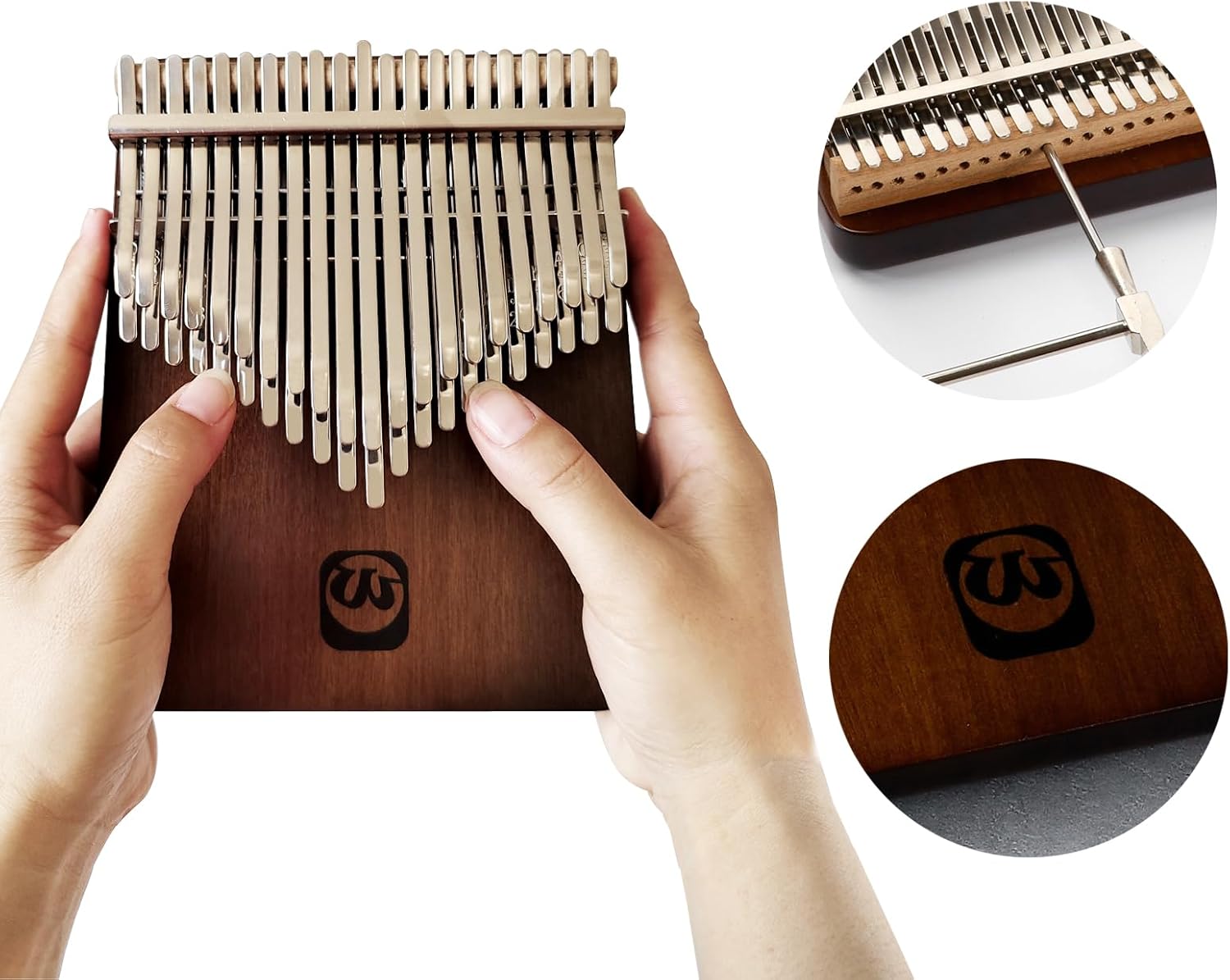 Kalimba Thumb Piano 42 Keys, Flat-board Finger Piano Walnut Wood Marimba Music Gifts with Song Book and Tune Hammer WALTERT