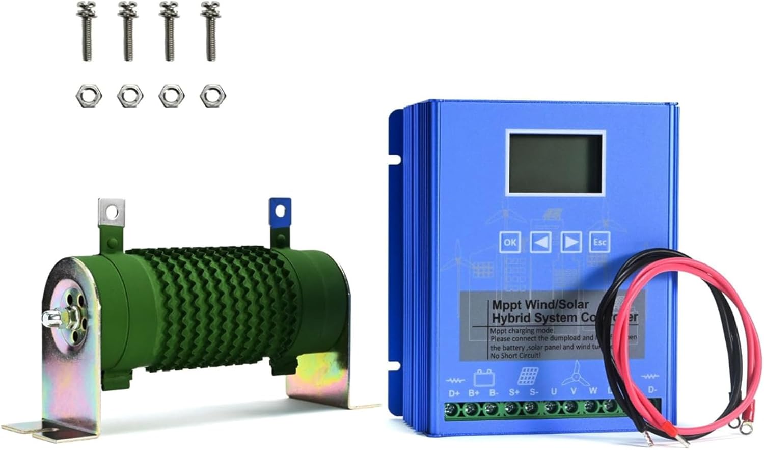 12v, Multifunctional Wind Solar Controller 12V/24V/48V 5000W Hybrid Wind Solar Controller LCD Display for Easy Monitoring of Off-Grid Energy Systems