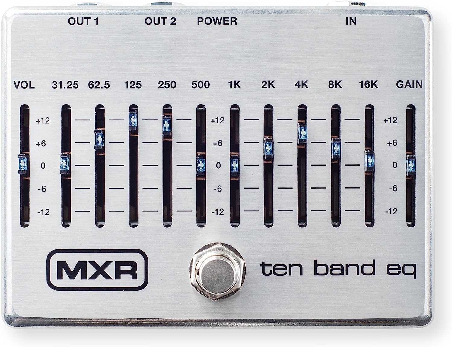 MXR M108S 10 Band EQ Effects Pedal Bundle with 2 Instrument Cables, 2 Patch Cables and Tuner