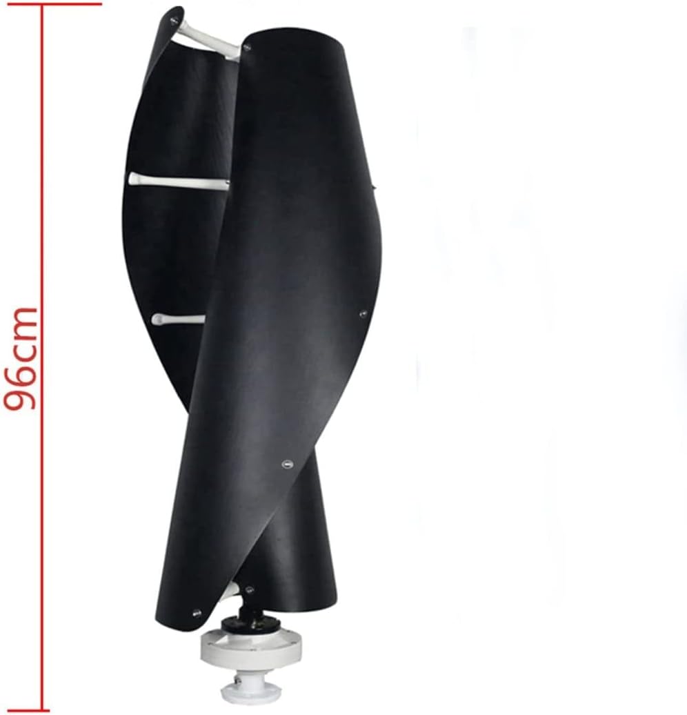 LiuSj JUnSt 12000W Vertical Spiral Wind Turbine Permanent Magnet Generator,DC 12V 24V 48V 220V Vertical Axis Coreless Wind Power (with Controller, Black)