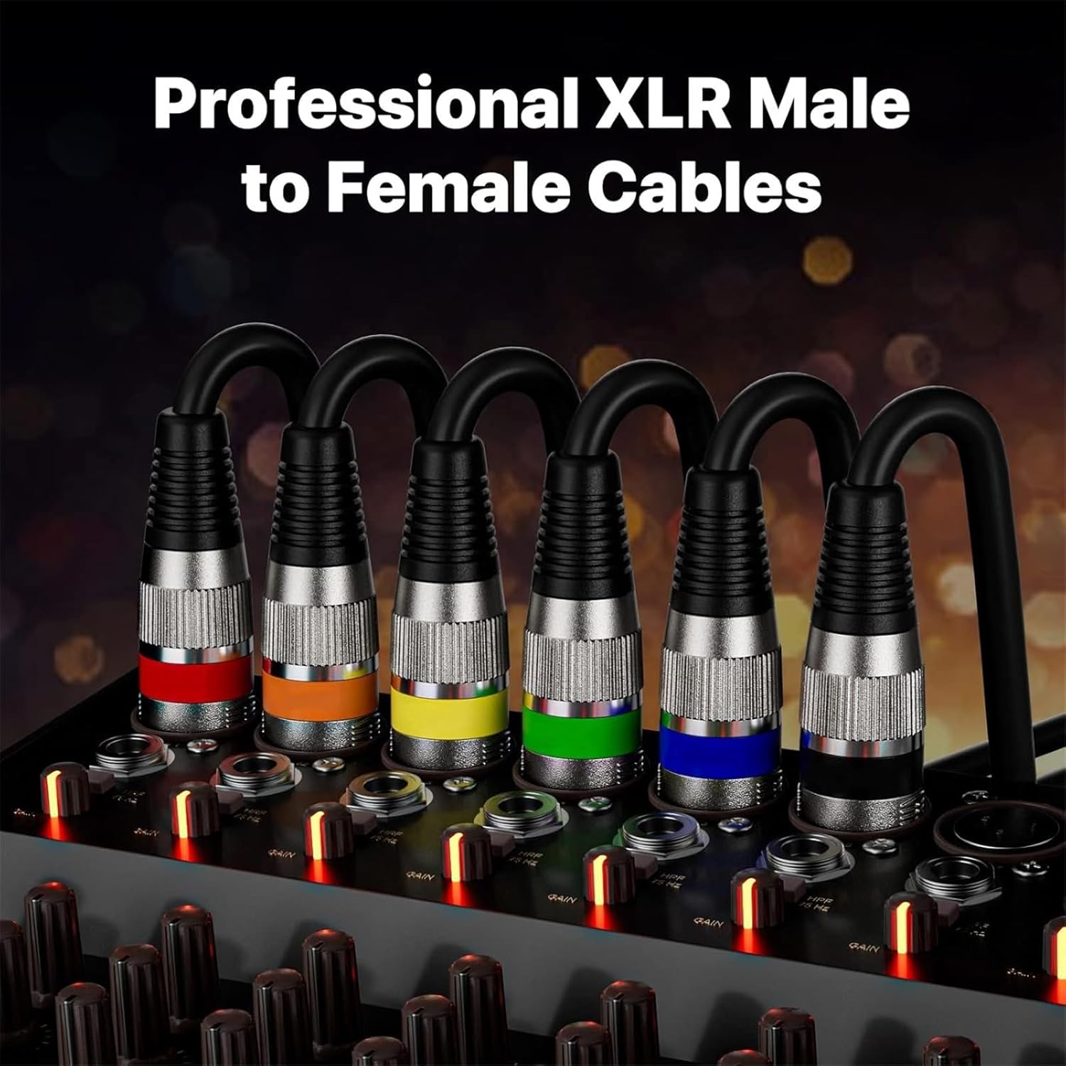 XLR Microphone Cable (6 Pack) XLR Male to Female Mic Cable 3-Pin Balanced Shielded XLR Cable for Amp Mixer Recording Studio Etc(1m)