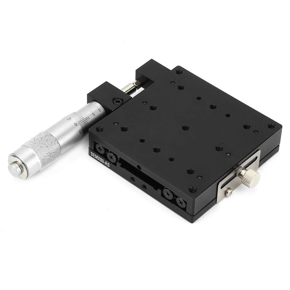 X Linear Stage, Keenso SEMX80-AS Micrometer Manual Linear Translation Stage Displacement Trimming Bearing Sliding Table X Axis 80x80mm Size Other Tools & Accessories