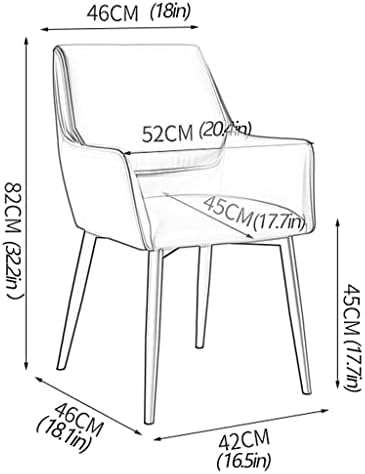 Kitchen Dining Room Furniture Chairs Modern PU Leather Dining Chairs with Armrests and High Back Padded Soft Seat for Office Lounge Dining Kitchen Bedroom (Color : Gray+Blue)