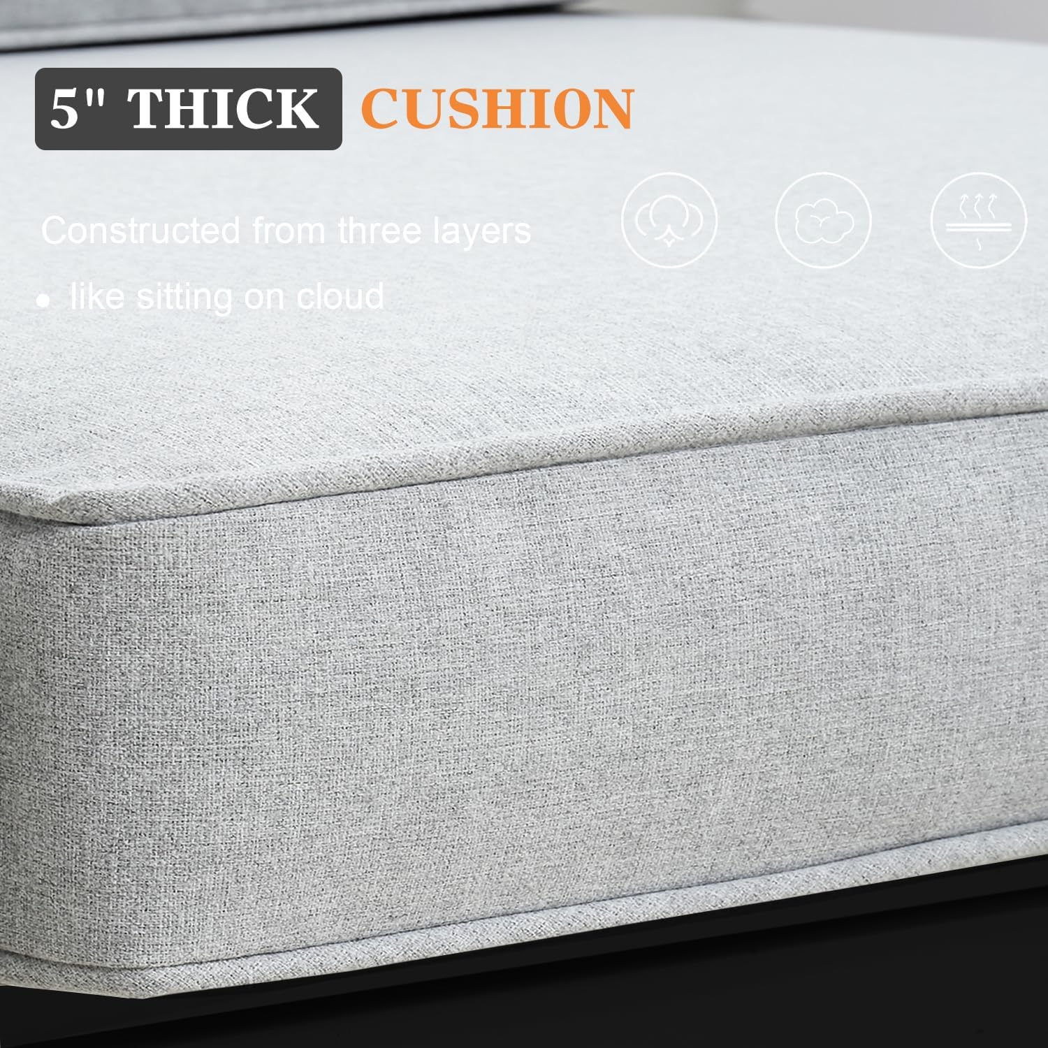 4 Pieces Modern Aluminum Patio Furniture Set with Fire Pit Table, Outdoor Conversation Sets Metal Sectional Sofa