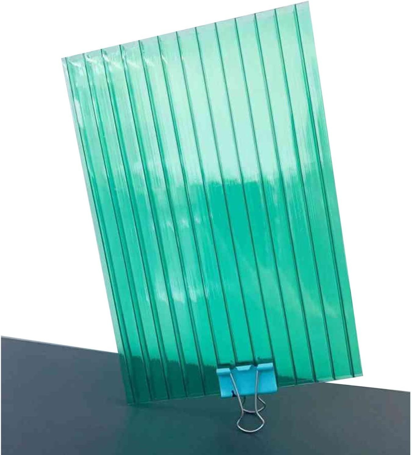 12 Pieces Double Wall Polycarbonate Greenhouse Panels Clear Insulation Daylighting Sheet, for Outdoor Garden Pergola, Easy to Bend Cut(Green,1.05X1m-8mm)