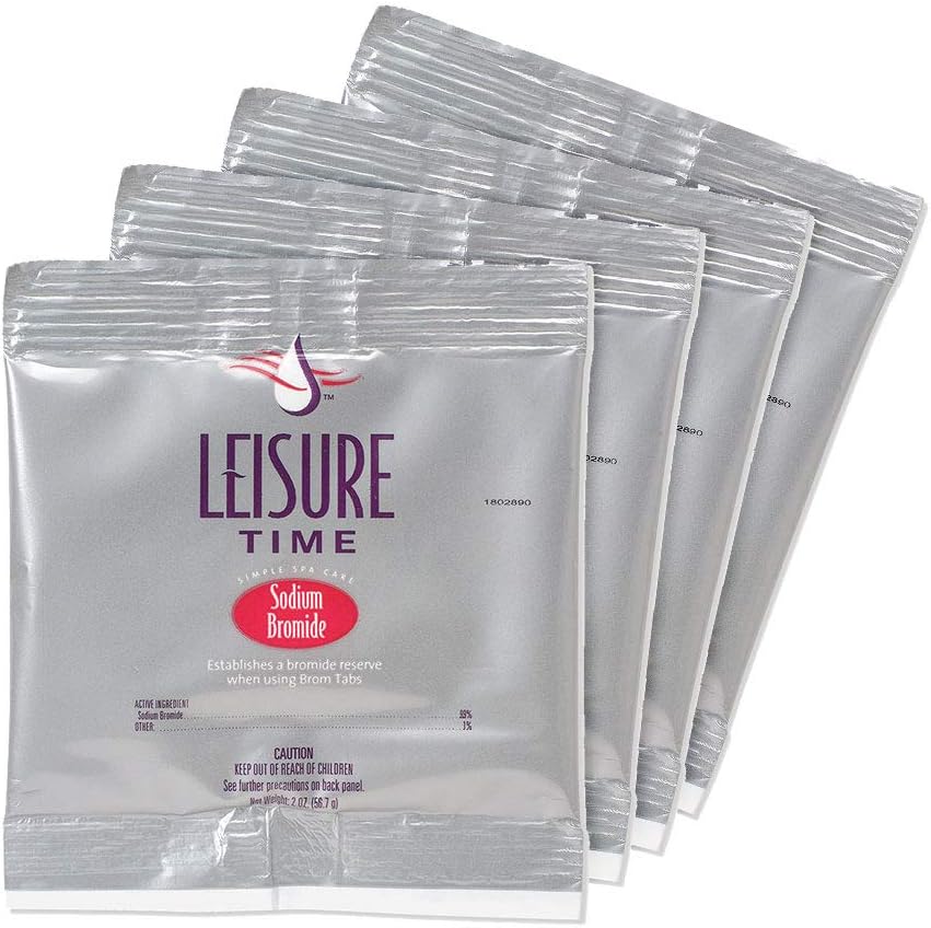 Leisure Time BE-04 Sodium Bromide for Spas and Hot Tubs, 12-Ounces, 4-Pack