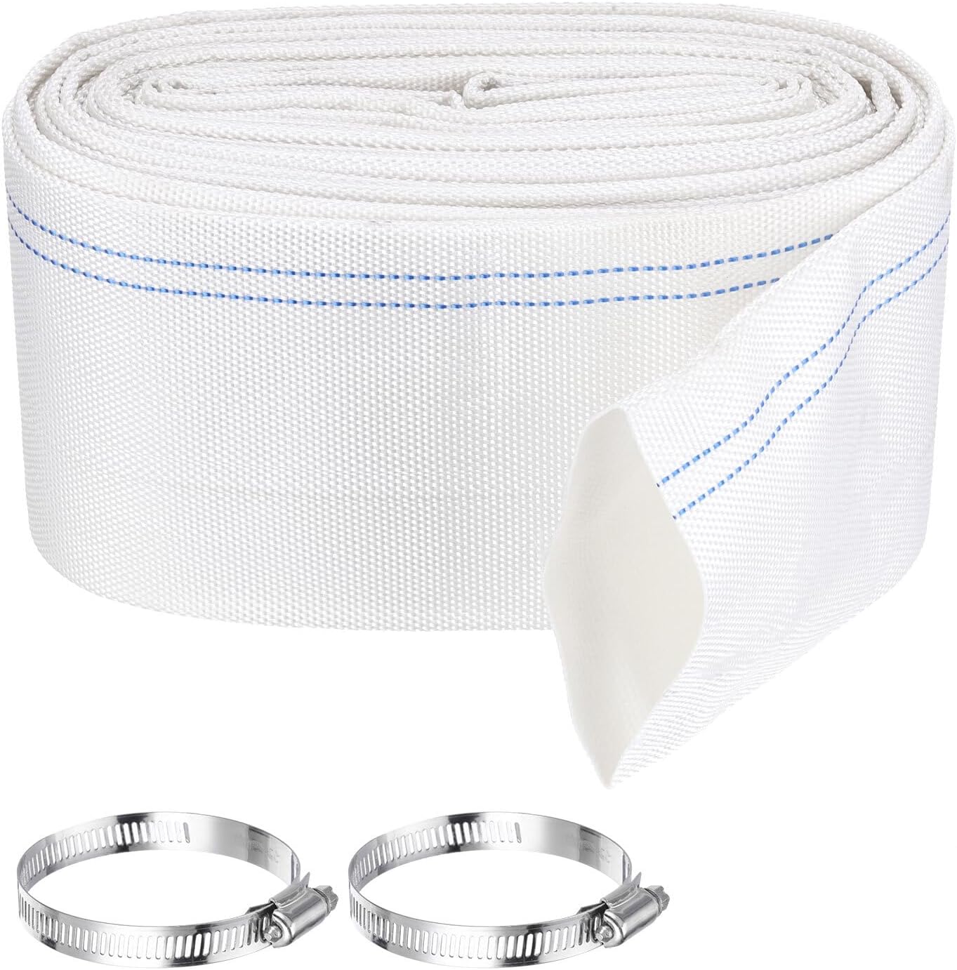Pool Backwash Hose,4 Inch x 30ft Drain Discharge Pump Hoses,2pcs Clamps,White YESSC902