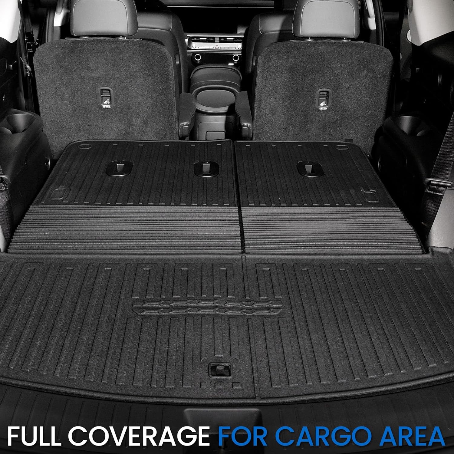 Floor Mats Set for 2026 Hyundai Palisade 7&8 Seats (Only Gas), All Weather TPE Cargo Liner Backrest Mats Trunk Lower Mat Accessories (2026 | Floor Mats Set)
