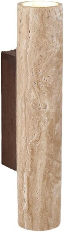 Wall Sconces Stone Cylinder Wall Sconce Up Down Strip Wall Light Vintage Marble Long Wall Mount Lighting Fixture for Farmhouse Bedroom Bedside Living Room Entryway(16cm)