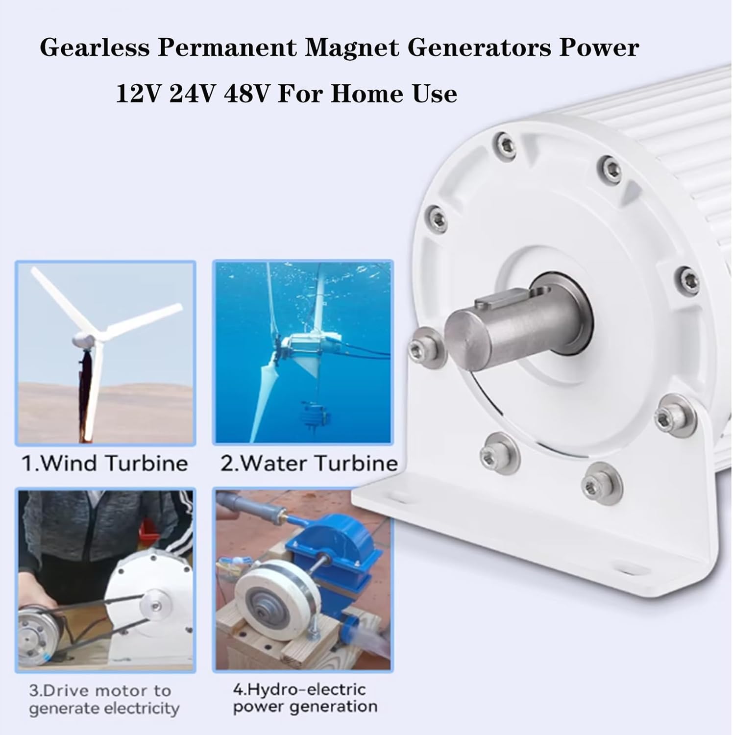 10000W Low Speed Permanent Magnet Generator, 48V 220V 380V 3 Phase AC Alternator 300 RPM Motor Drive Water Wind Turbine(with Controller)