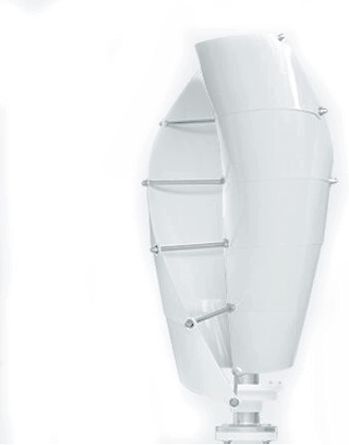 White Low Noise Wind Turbine,6000W AC 12V/24V 48V 220V Spiralvertical Wind Power Generator for Home Factory Use (2 Blades)