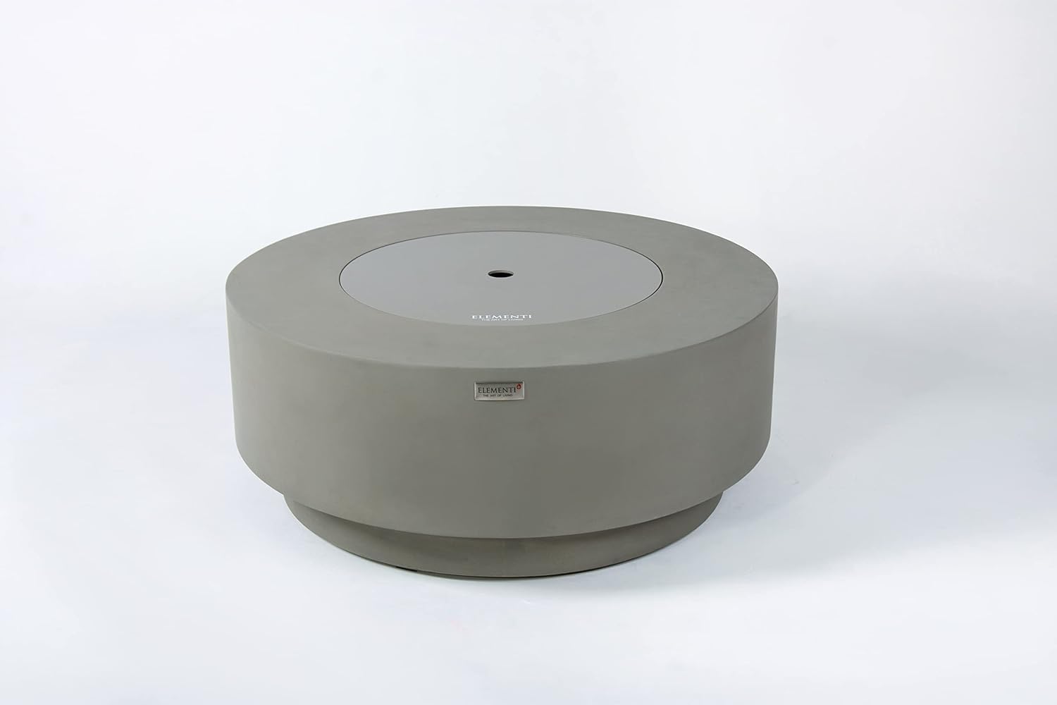 AMS Fireplace | Elementi Plus | Colosseo | Round Light Gray Concrete Propane Gas Fire Table Pit (Liquid Propane)