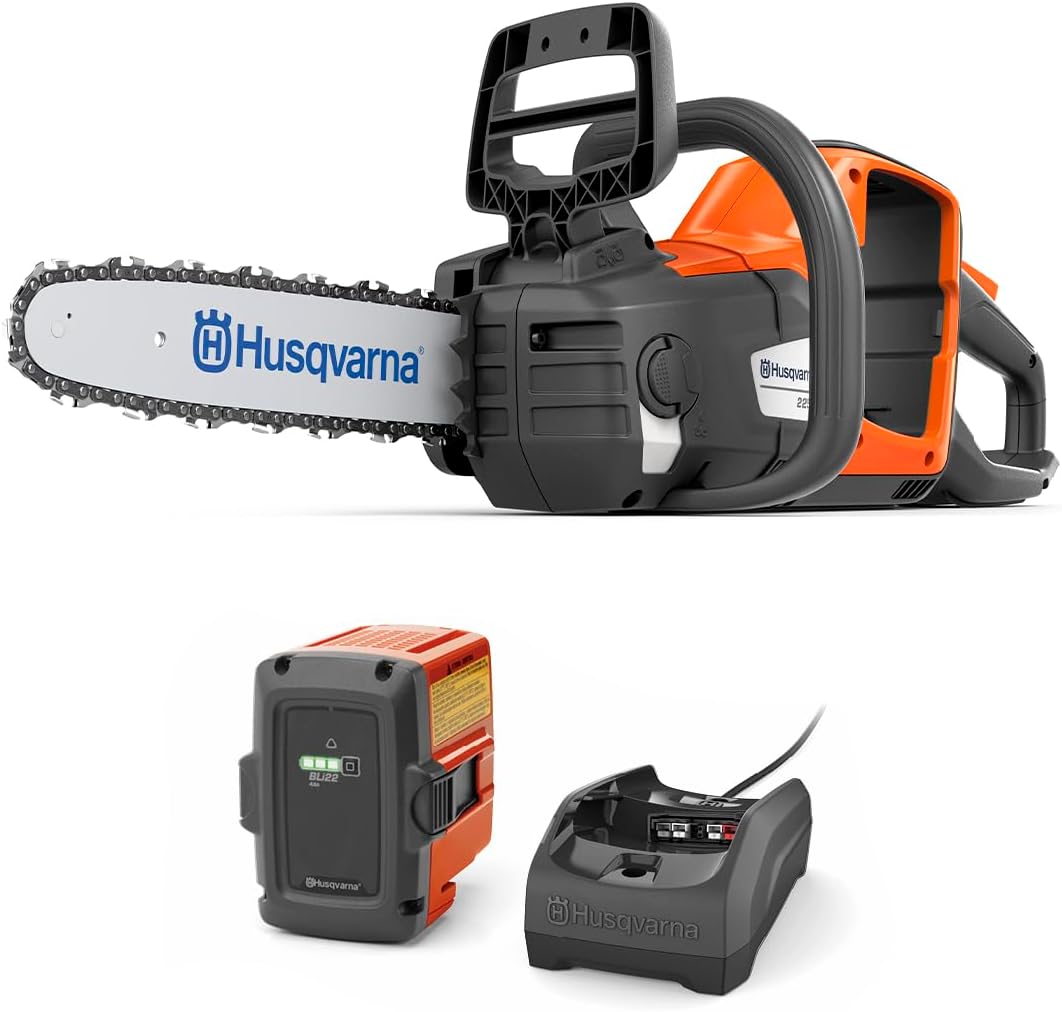 Husqvarna Power Axe 225i Battery Operated Chainsaw, 14-Inch Electric Chainsaw with 4 Ah Battery and Charger Included, 970547511