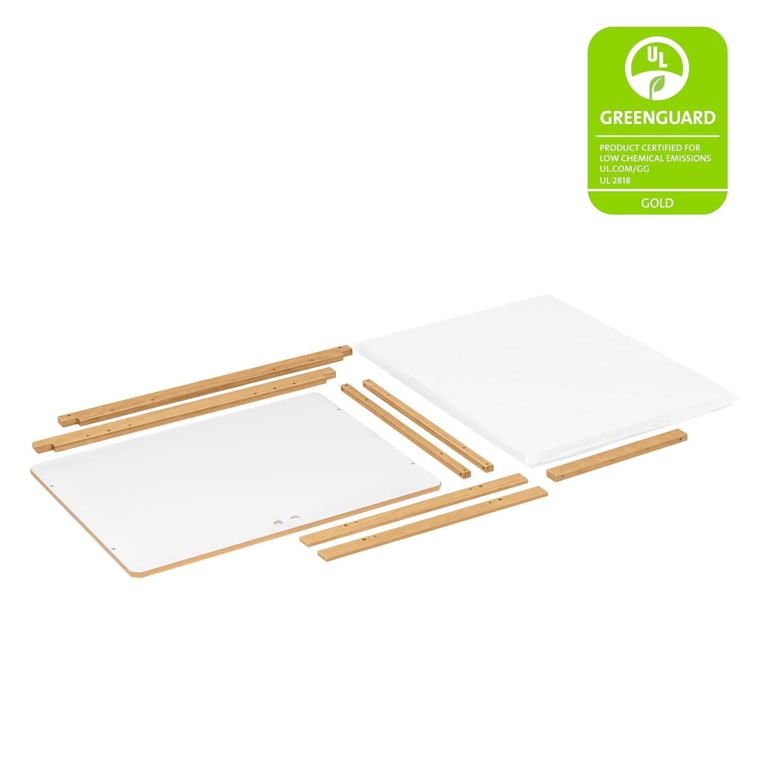 Babyletto Rolli All-Stages® Midi Crib Conversion Kit in Honey, Greenguard Gold Certified, FSC Certified, Portable & Adjustable with Pad Included