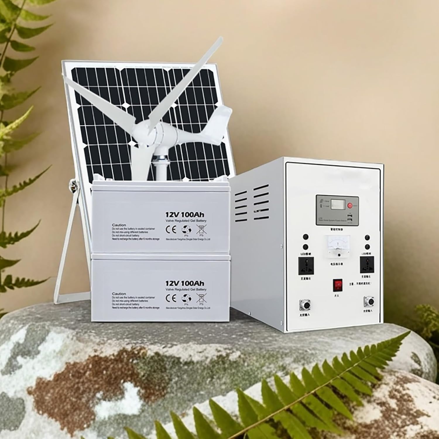 8kW Solar Generator & 400W Wind Turbine Hybrid Power System – Off-Grid Wind & Solar Complete Kit, 220V Output, All-in-One Renewable Energy Solution for Farm, or Remote Use
