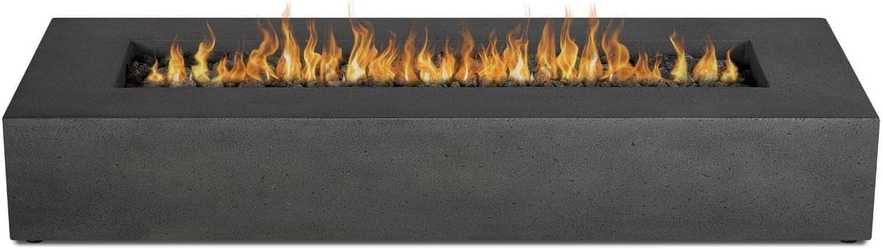 BBQGuys Signature La Valle 72-Inch Rectangle Propane Fire Table - Carbon - 1591LP-CBN