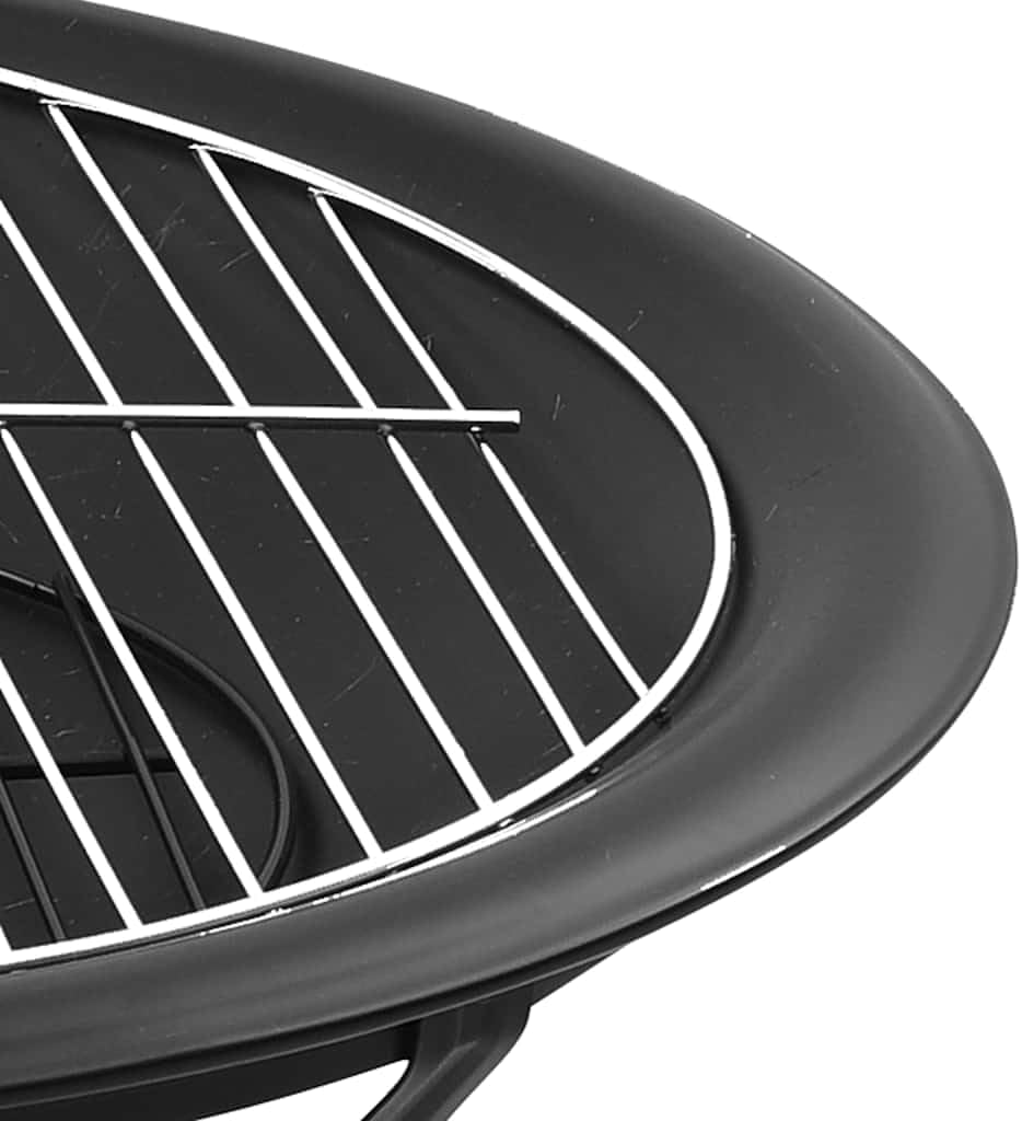 2-in-1 Fire Pit and BBQ with Poker Portable Steel Fire Pit with Cooking Grid for Outdoor Heating and Barbecue 22
