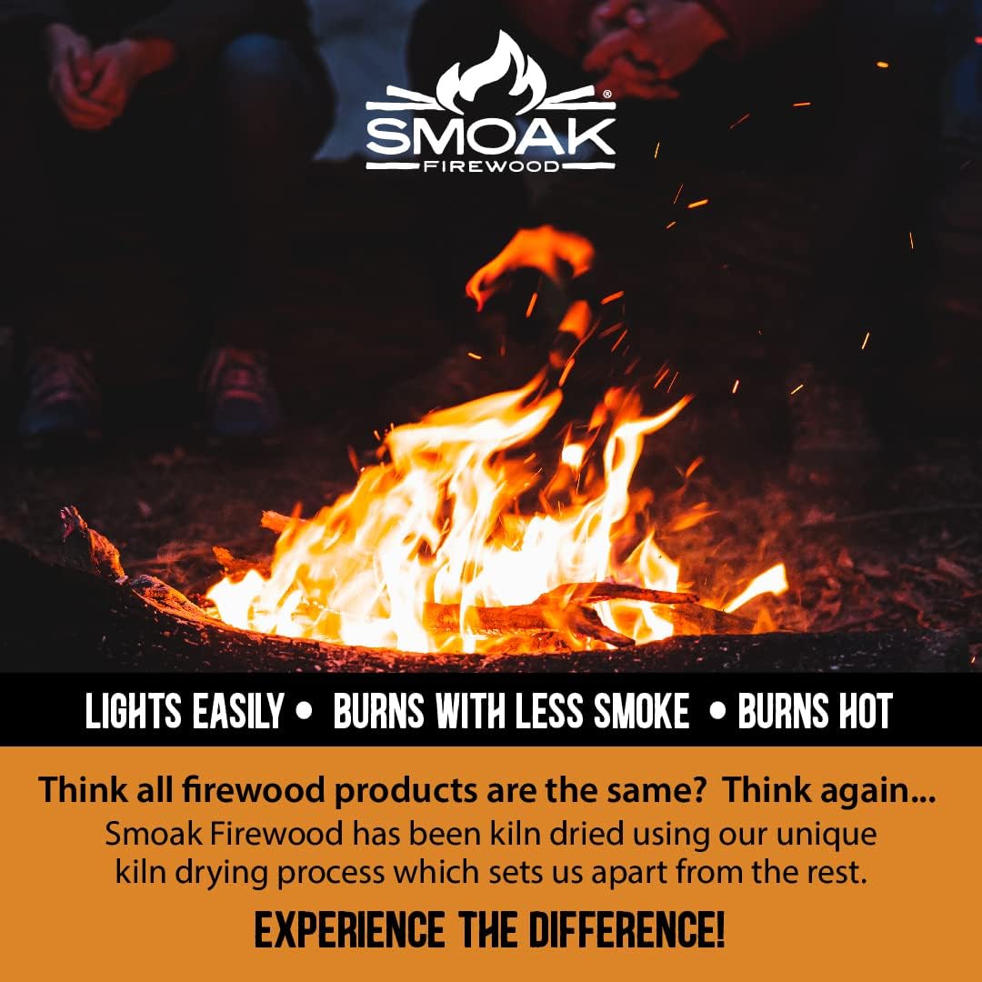 Smoak Firewood 12inch Length Premium Cooking Wood & Firewood Logs - Used for Grills, Smokers, Pizza ovens, firepits or fireplaces - USDA Certified Kiln Dried (White Oak - 12in pieces (45-50lbs))