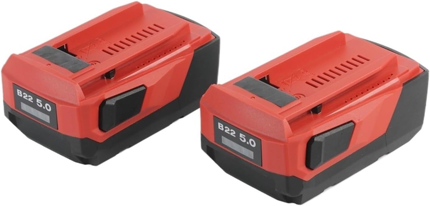 Two Pieces B22 Cordless Power Tool High Capacity Lithium-Ion Battery，Compatible for Hilti 18V 21.6V 22V 5Ah