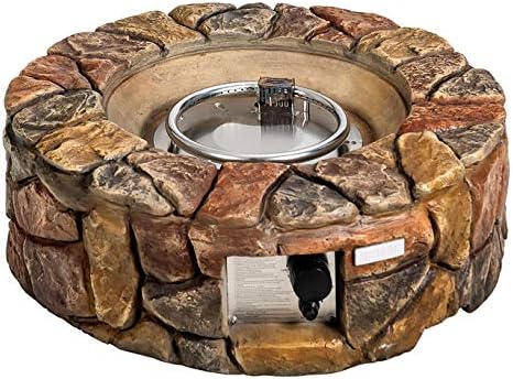 Happygrill Propane Fire Pit Outdoor Patio Gas Burner Stove with Cover & Artificial Stone Rocks
