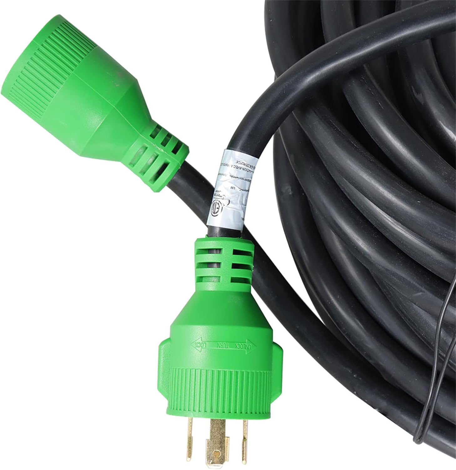 labwork 100FT 4 Prong 30 Amp Generator Extension Cord Organizer Replacement for L14-30P to L14-30R Generator Cord