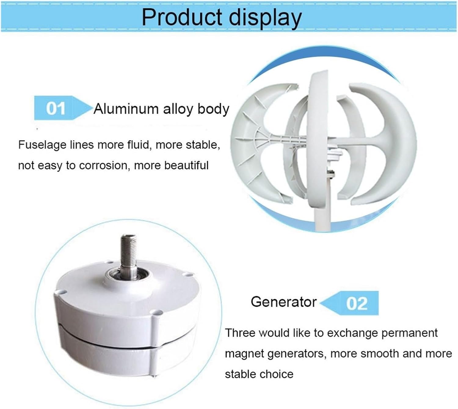 8000W 12V 24V Vertical Axis Wind Turbines Generator with Controller Lantern 5 Blades Motor Kit for Home Hybrids Streetlight Low Starting Speed for Home(24V)