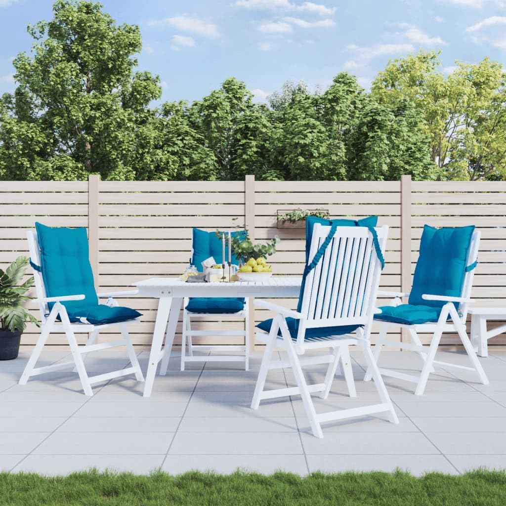Highback Chair Cushions 4 pcs Light Blue Oxford Fabric,Comfortable Highback Chair Cushions for Outdoor and Indoor Use Patio Furniture Decor, Furniture Accessories