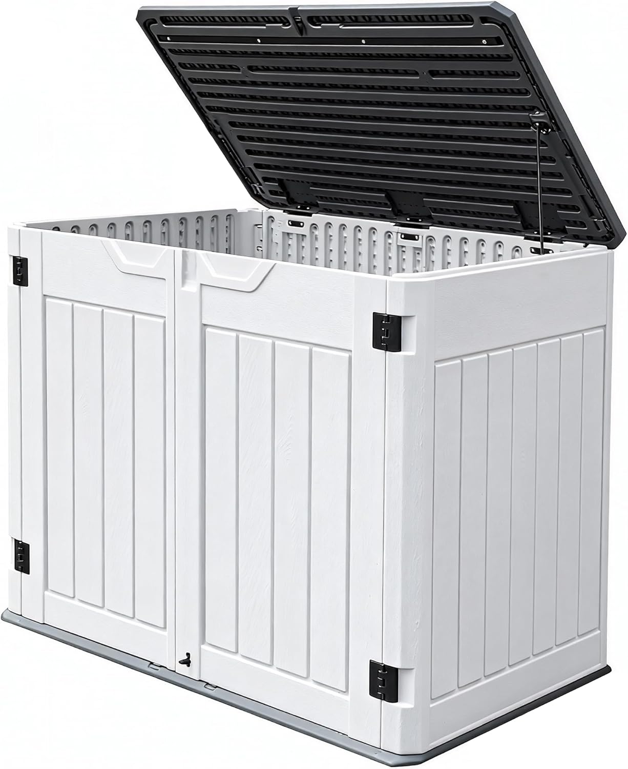 GOOBED Horizontal Shed with Padlock Latch, Outdoor Storage Shed for Backyard and Garden, 35 Cu Ft Small Storage, Waterproof, Easy Assembly, Light Gray