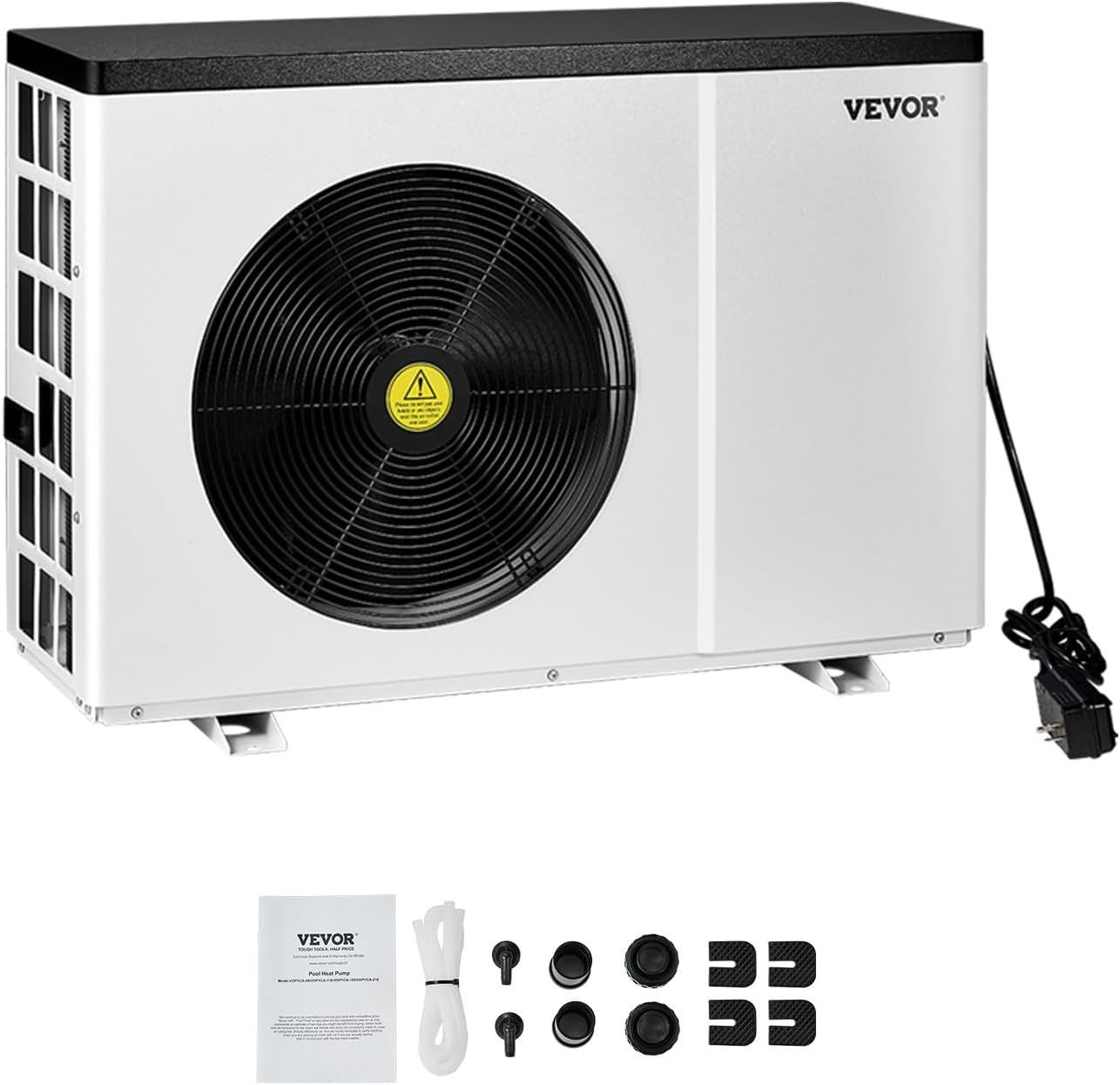VEVOR Pool Heat Pump, 22250 BTU Electric Heater for Above Ground and In Ground Pools up to 3,171-6,605 Gallons, Energy Efficient Heating and Cooling, Low Noise, 120V/60Hz