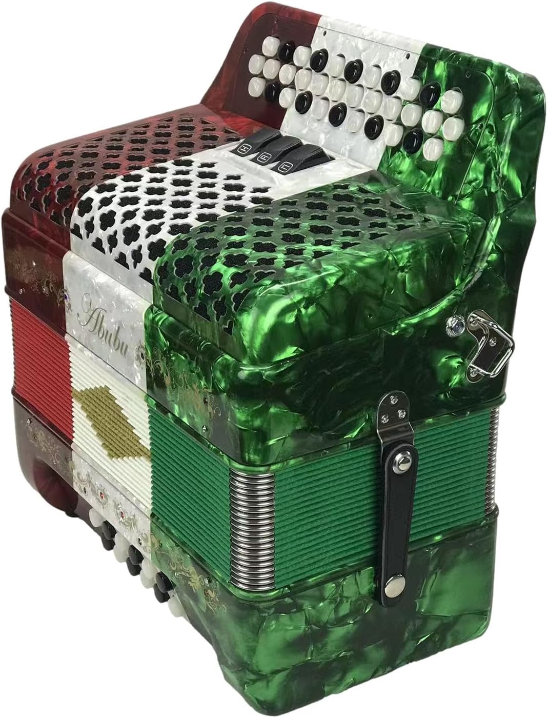 34-Key Accordion 3412 FBE (Tricolor of Green, White, and Red)