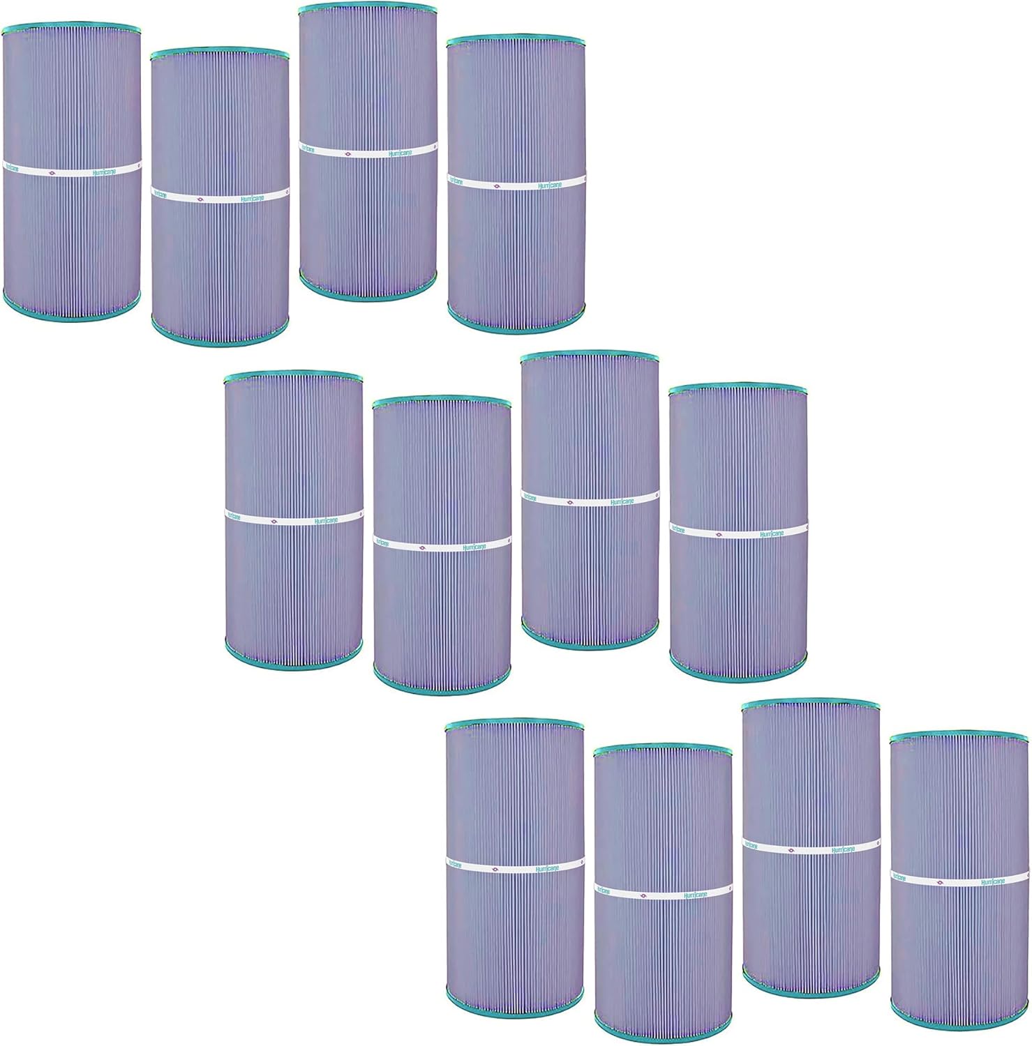 Hurricane Filters 12 Pack HF7469-04P Platinum Purple Pool Filter Cartridge - Replacement for PCC60, Unicel C-7469, Filbur FC-1975, Pentair Clean & Clear 240, Hayward SwimClear C2025
