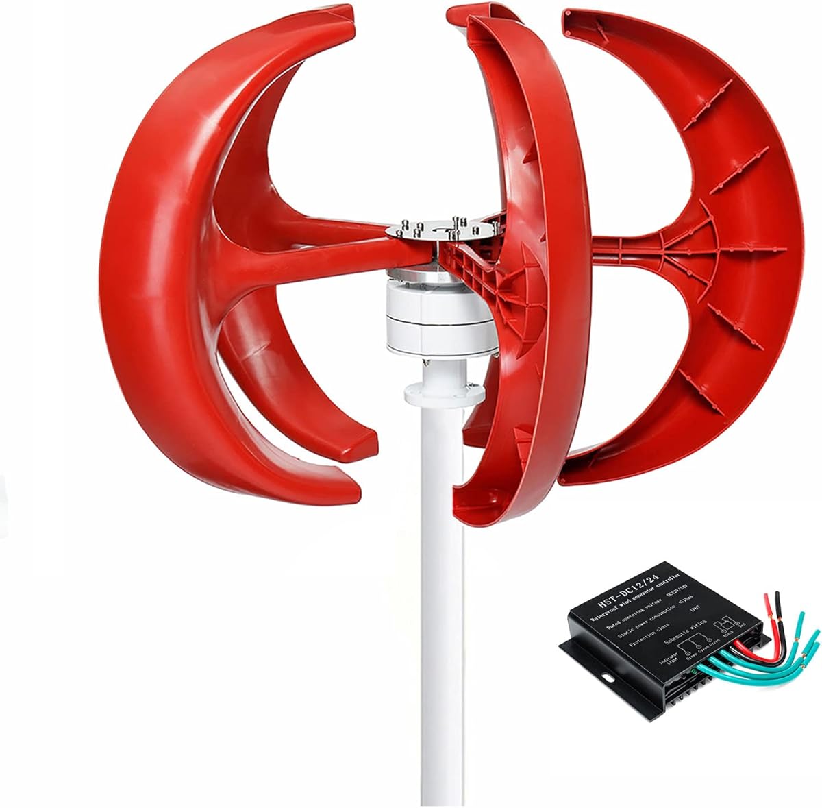 3000W Vertical Axis Wind Generator Kit, 220V Wind Turbine with Charger Controller Windmill Generator Suit for Hybrid Solar Wind System