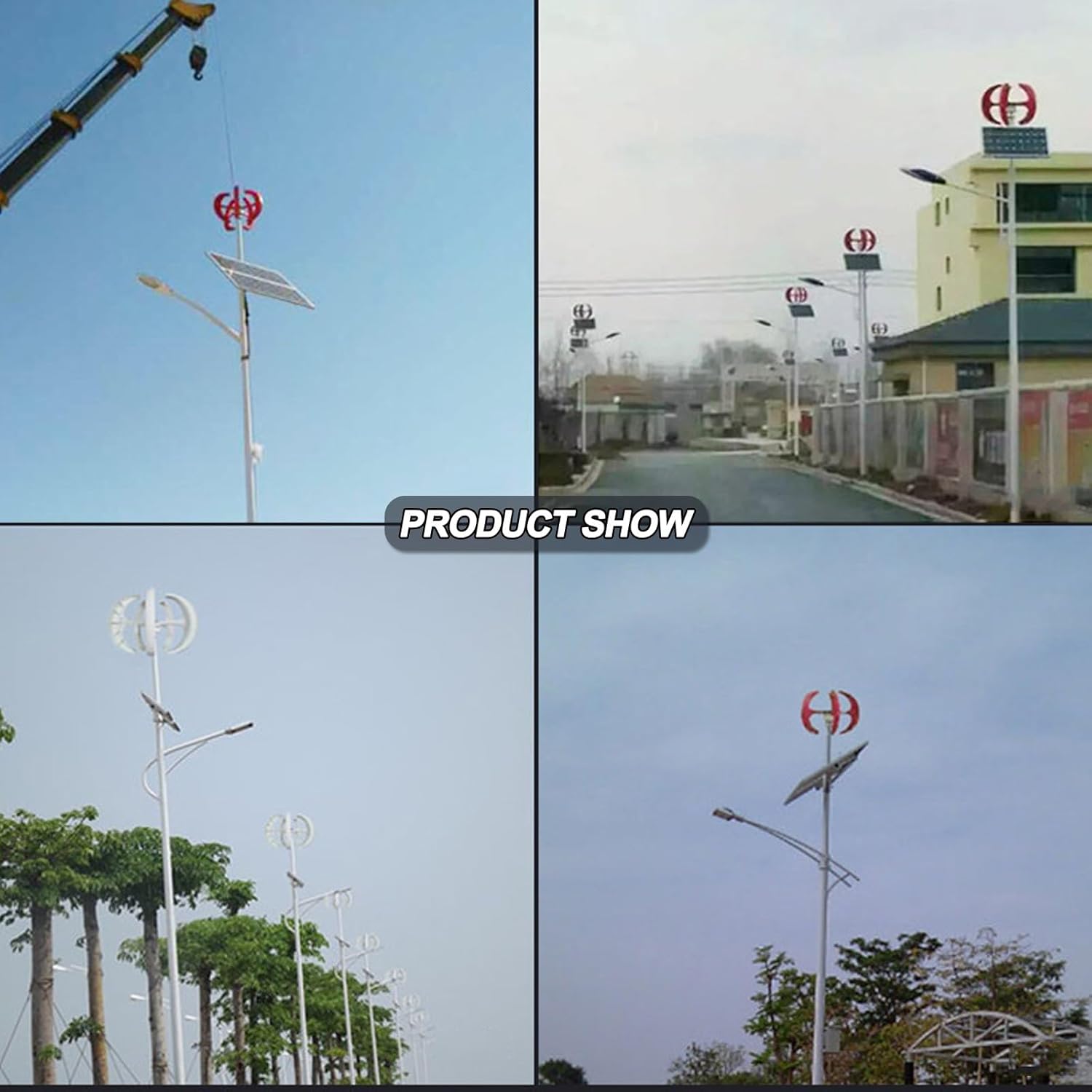 Small Wind Turbine Generator, 200w 12v/24v 5 Blade Vertical Shaft Lantern Type Portable Wind Turbine Generator with Controller, Small Size Suitable for Households, Ships(White,24v)