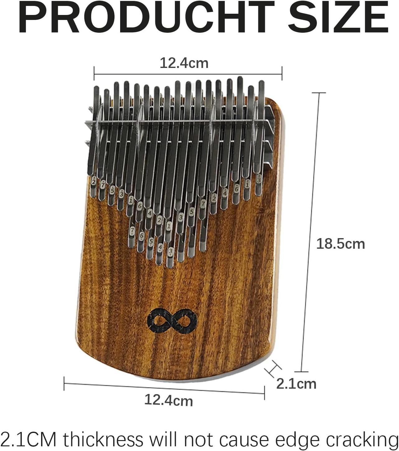 Kalimba Thumb Piano 42 Keys - Portable Finger Piano with Tuning Hammer, Instruction Book & Bag, Ideal Gift for Beginners & Professionals, Solid Acacia Wood