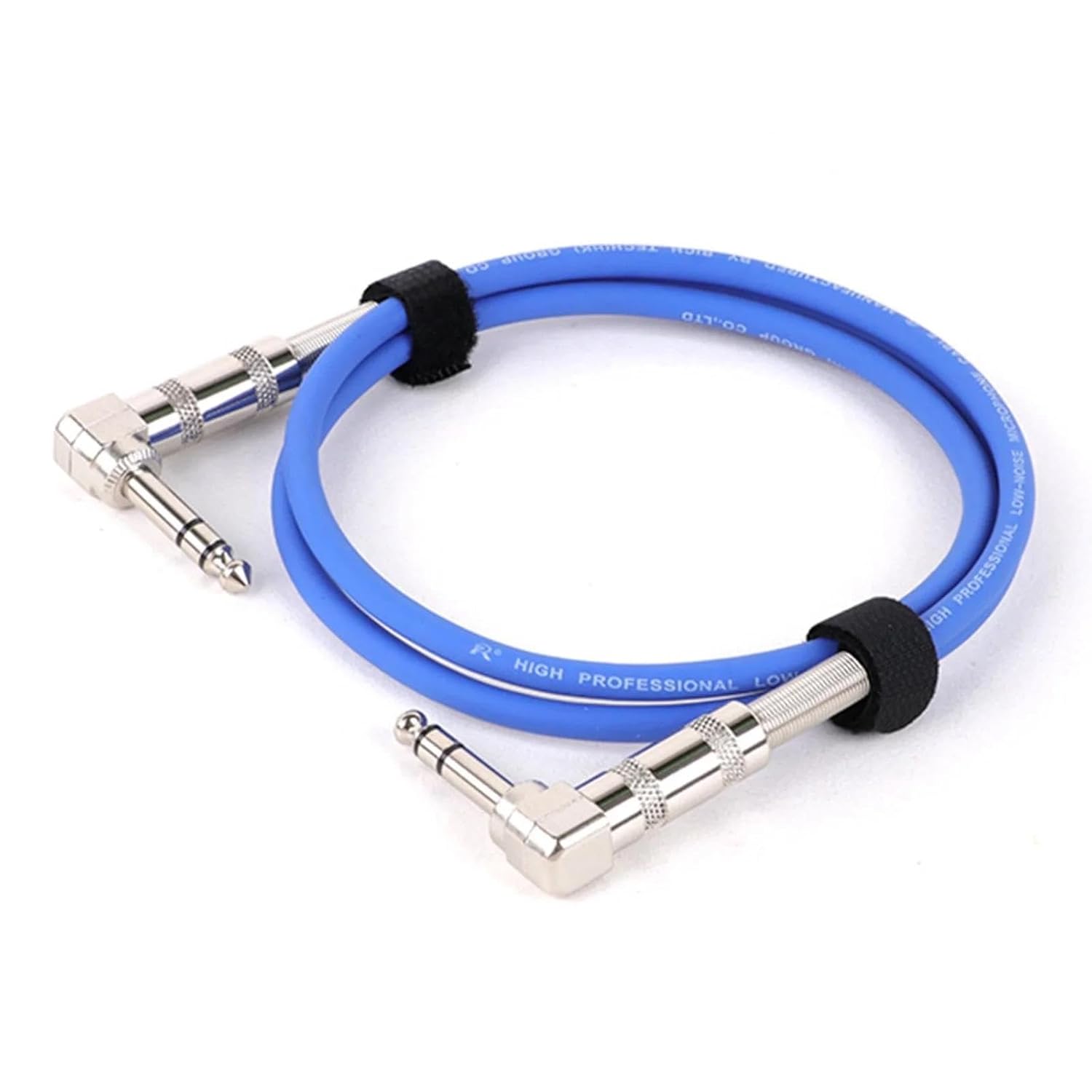 TSTS Guitar Audio Cable 6.35MM Stereo Balanced 1/4 Angle to Angle Speaker Amplifier Cable for Guitar Keyboard‎ Dual Channel Cable 1PC(Blue,15m)