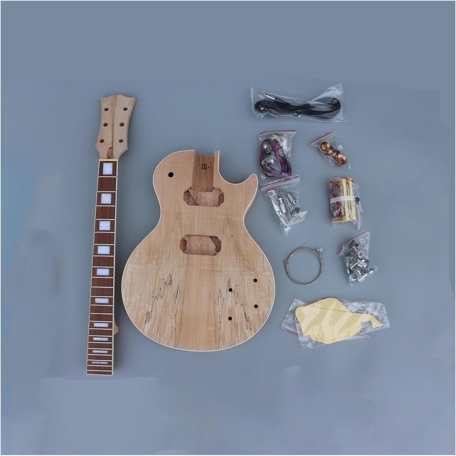 Guitar Body Guitar Replacement Parts 1Set Guitar Kit Humbucker Pickup Guitar Body 22 Fret Guitar Neck 24.75 Inch Rosewood Fretboard With Guitar Hardwares