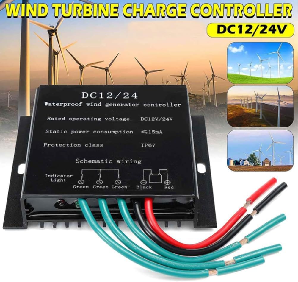 2000W Wind Turbine MPPT Charge Controller with LED Indicators 12V 24V 48V 220V Battery Charge Regulatorregulator for Wind Generator,48V(Black),12V