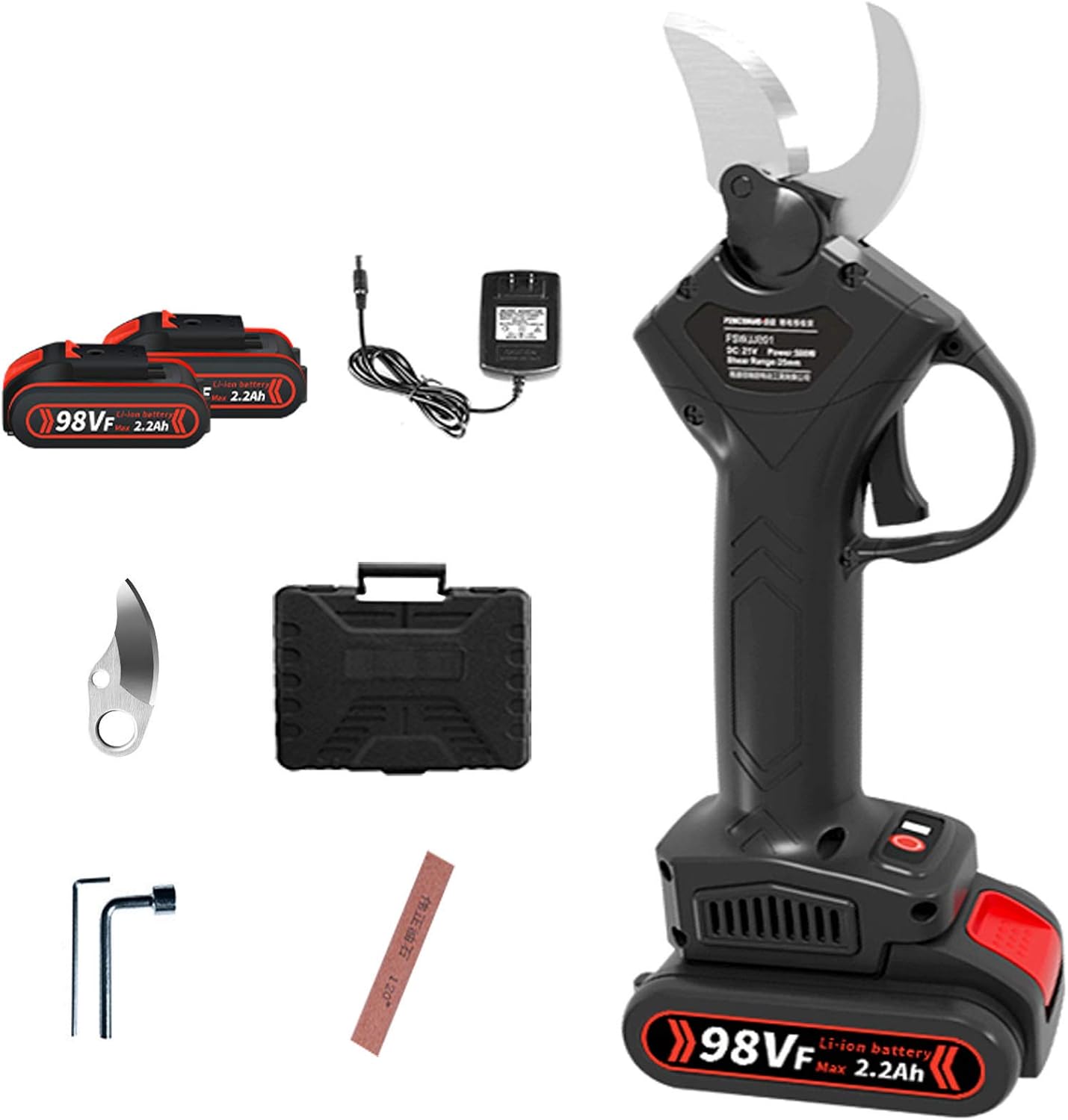 Rofessional Cordless Electric Pruning Shears,21V Backup Rechargeable Lithium Battery Powered Tree Branch Pruner,28-33mm Cutting Diameter