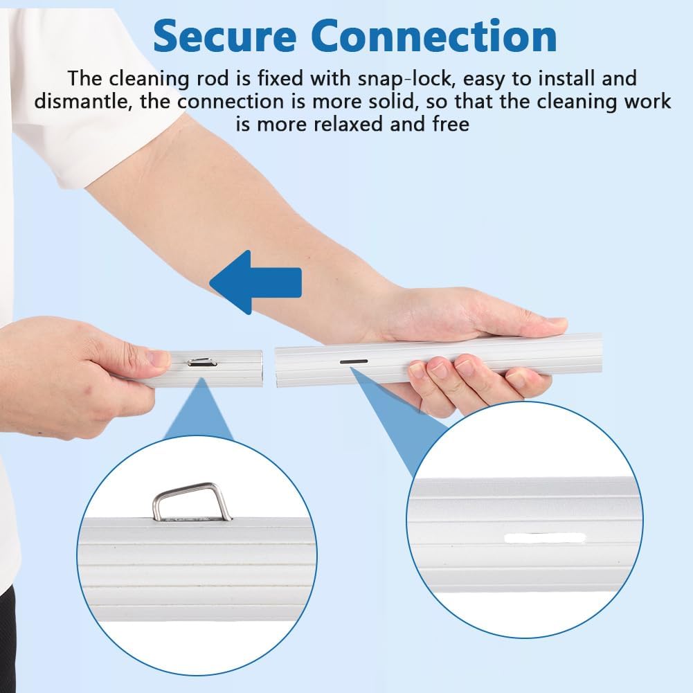 Solar Panel Cleaning Kit, Aluminum Alloy 23 FT Water Fed Pole Adjustable Washing Pole and Brush Kit Washing Dusting Equipment Tool for Window Roof Outdoor Glass